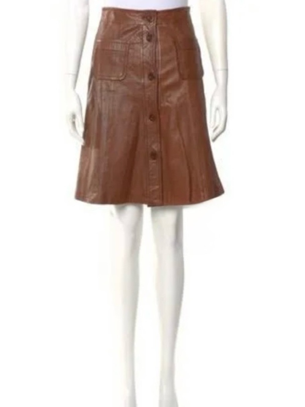 See by Chloe Lamb Leather Button Skirt